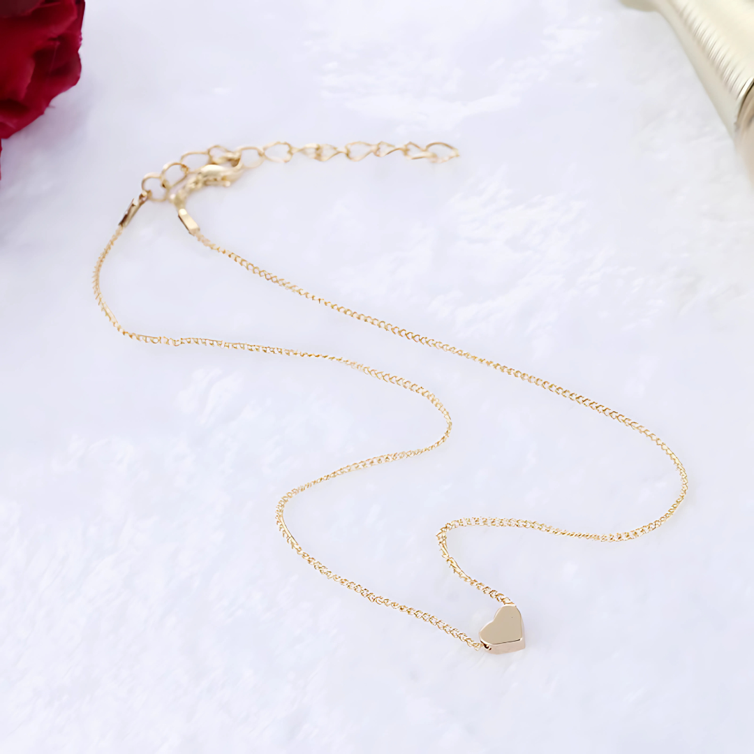 Simple Gold Color Heart Necklace