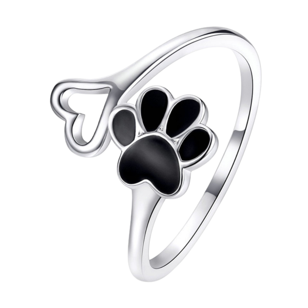 Paw Print Sterling Silver Ring