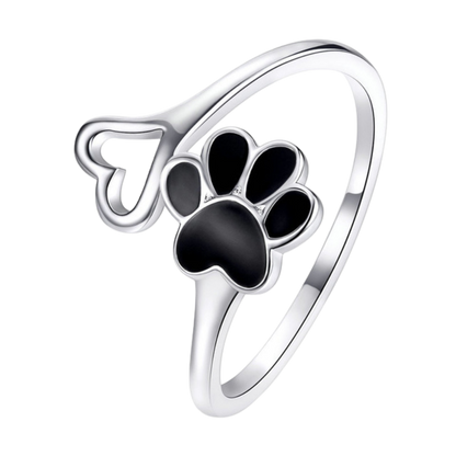 Paw Print Sterling Silver Ring