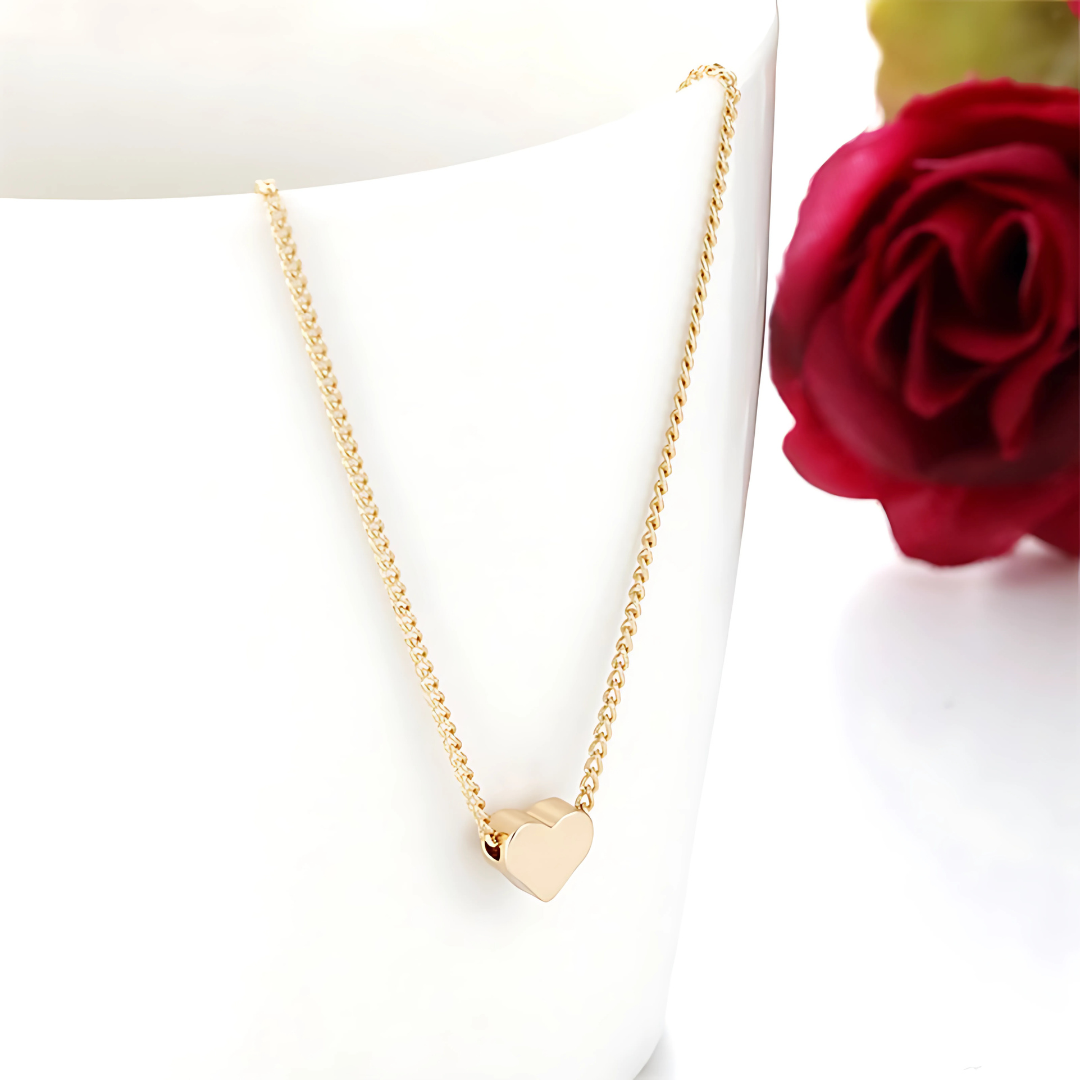 Simple Gold Color Heart Necklace