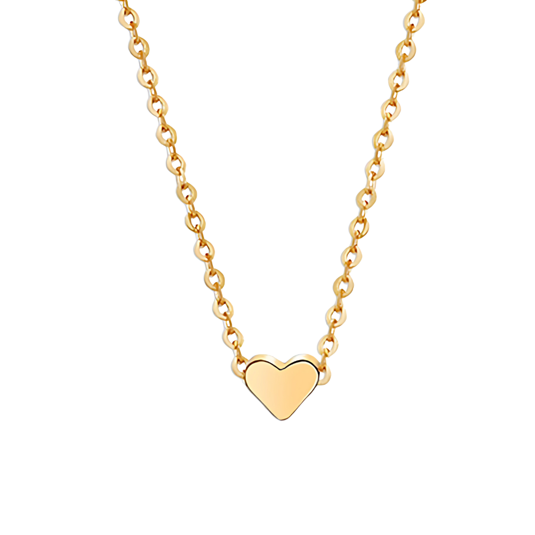 Simple Gold Color Heart Necklace