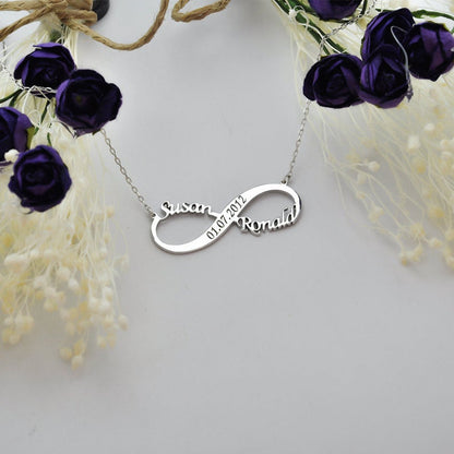 Double Name Date Infinity Bracelet